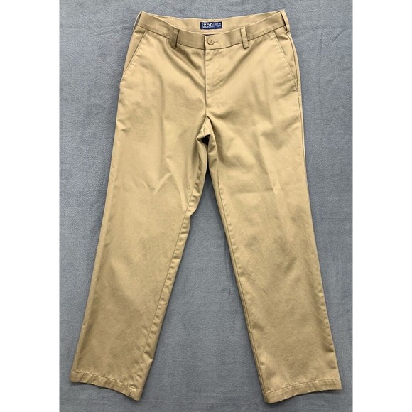 Izod Other - IZOD American Chino Pants Mens 32X32 Khaki Straight Fit Flat Front Pockets